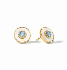 Julie Vos Julie Vos Colette Circle Stud Chalcedony Blue