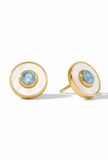 Julie Vos Julie Vos Colette Circle Stud Chalcedony Blue