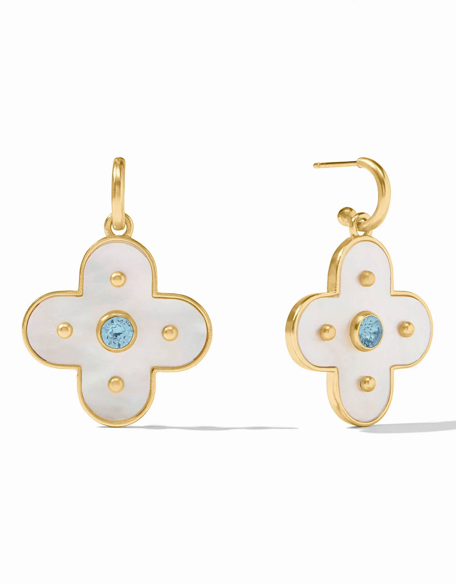Julie Vos Julie Vos Colette Statement Hoop & Charm ER Chalcedony Blue