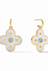 Julie Vos Julie Vos Colette Statement Hoop & Charm ER Chalcedony Blue