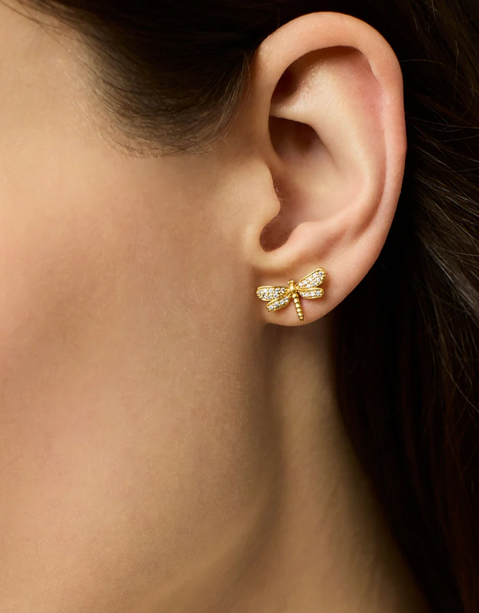 Julie Vos Julie Vos Dragonfly Pave Stud ER