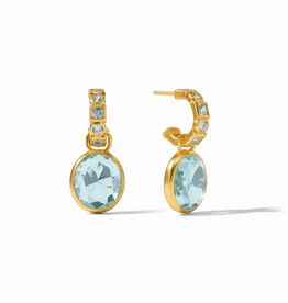 Julie Vos Julie Vos Jolie Hoop & Charm ER Aquamarine