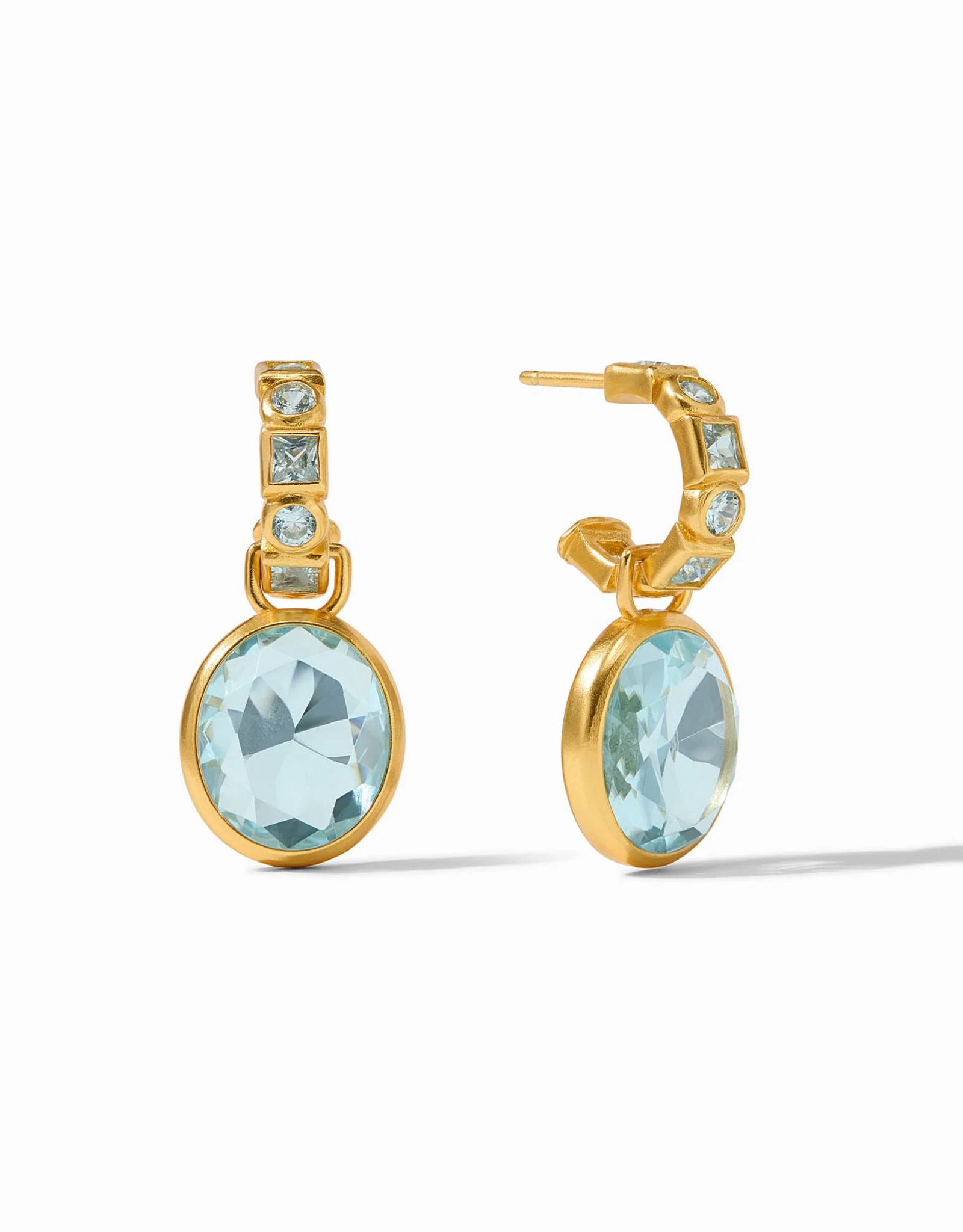 Julie Vos Julie Vos Jolie Hoop & Charm ER Aquamarine
