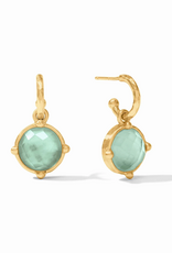Julie Vos Julie Vos Honeybee Hoop & Charm ER Iridescent Aquamarine
