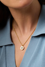 Julie Vos Julie Vos Colette Circle Delicate Necklace Chalcedony Blue