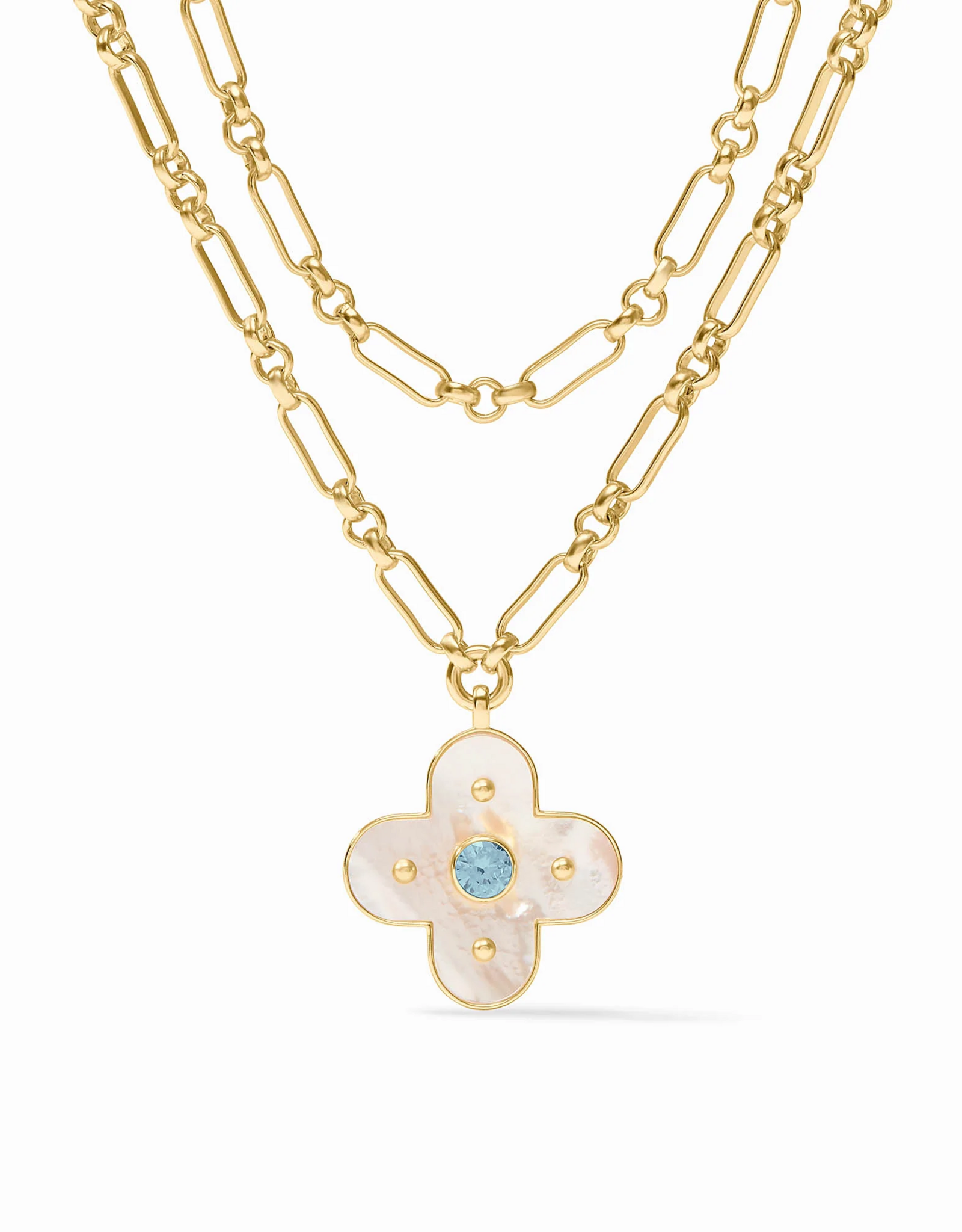 Julie Vos Julie Vos Colette Statement Necklace Chalcedony Blue