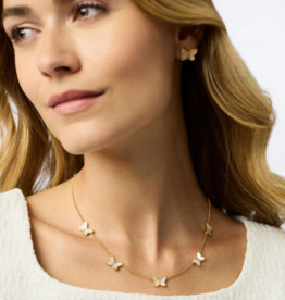 Julie Vos Julie Vos Papillon Delicate Station Necklace MOP