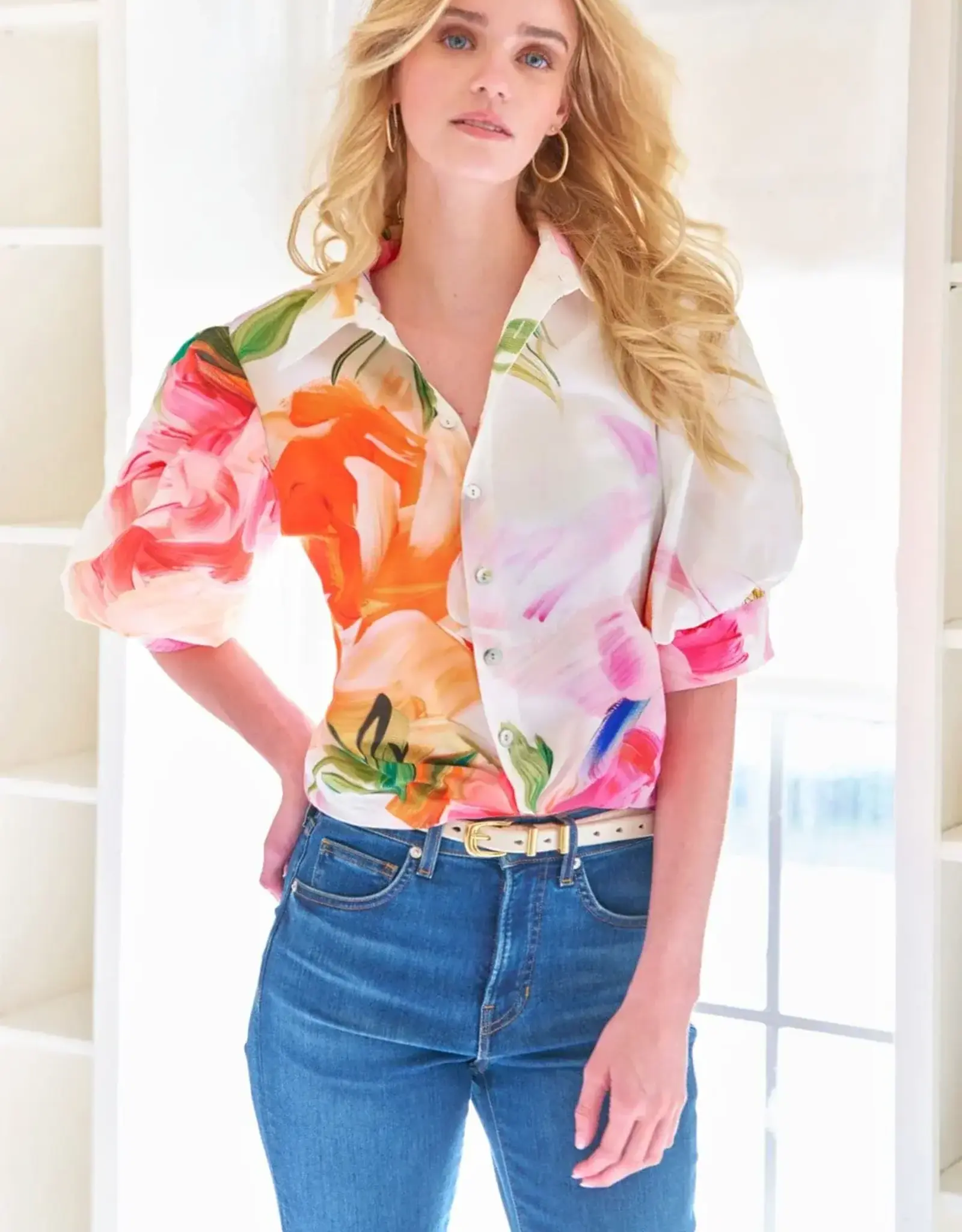 Finley Shirts Finley Bomba Peony Floral Top