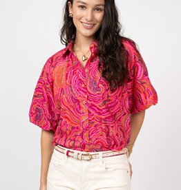 Ivy Jane Ivy Jane Pouf Sleeve Campshirt Pink