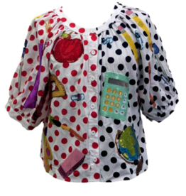 Queen of Sparkles QUEEN of SPARKLES COLORBLOCK POLKA DOT TEACHER ICON TOP