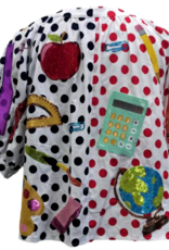 Queen of Sparkles QUEEN of SPARKLES COLORBLOCK POLKA DOT TEACHER ICON TOP