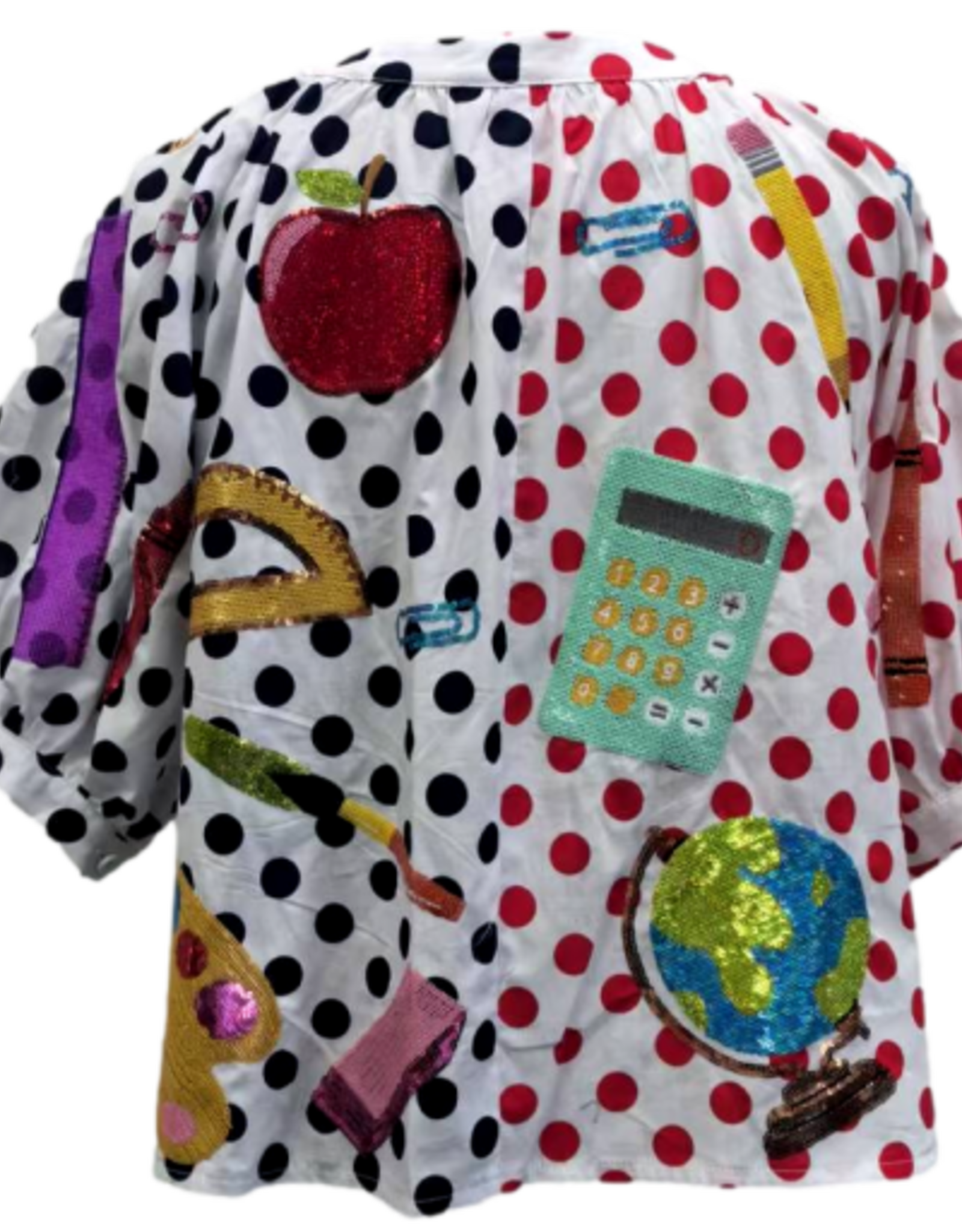 Queen of Sparkles QUEEN of SPARKLES COLORBLOCK POLKA DOT TEACHER ICON TOP