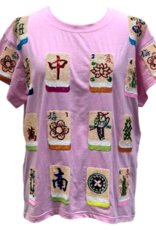 Queen of Sparkles QUEEN OF SPARKLES LIGHT PINK SCATTERD MAHJONG TILE TEE