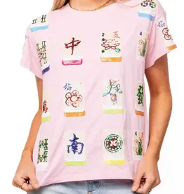Queen of Sparkles Queen of Sparkles Light Pink Scattered Mahjong Tile Tee