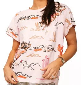 Queen of Sparkles QUEEN of SPARKLES LIGHT PINK BUCKING COWGIRL TEE