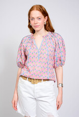 Ivy Jane Ivy Jane Striped Trim Floral Top