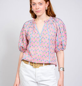 Ivy Jane Ivy Jane Striped Trim Floral Top