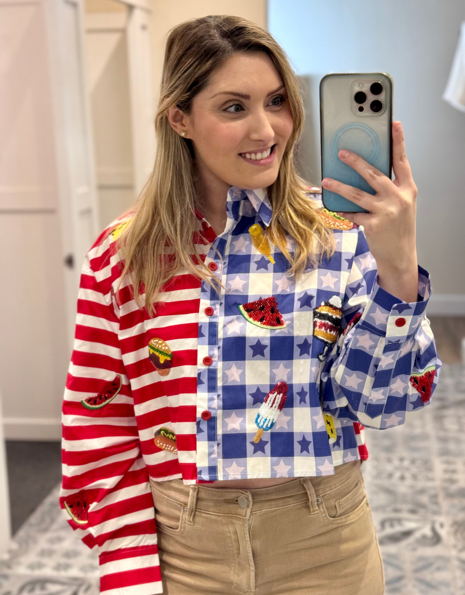 Queen of Sparkles Queen Of Sparkles USA Picnic Button Up