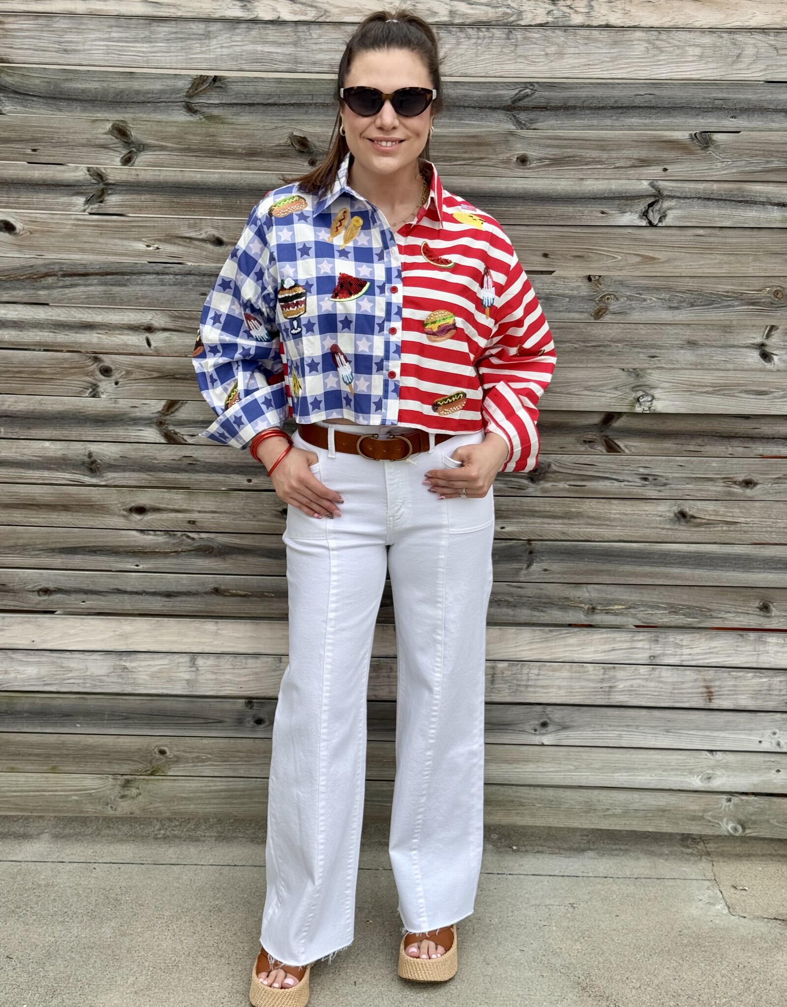 Queen of Sparkles Queen Of Sparkles USA Picnic Button Up