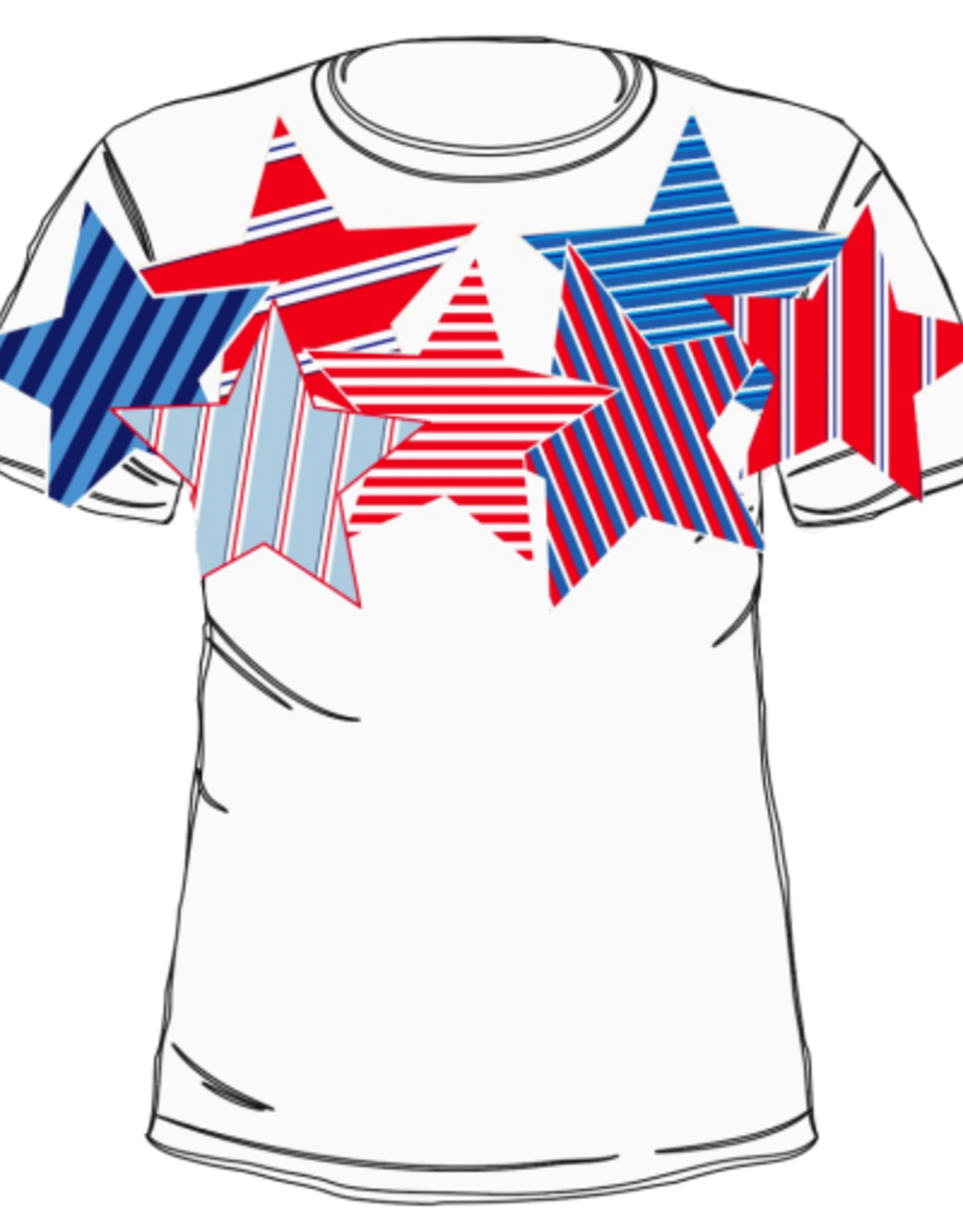 Queen of Sparkles Queen of Sparkles USA Stripe Patch Stars Tee