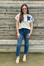 Queen of Sparkles Queen of Sparkles USA Stripe Patch Stars Tee