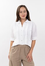 Ivy Jane Ivy Jane Tuxedo Gauze Shirt White