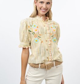 Ivy Jane Ivy Jane Linen Stripe w Floral Emb