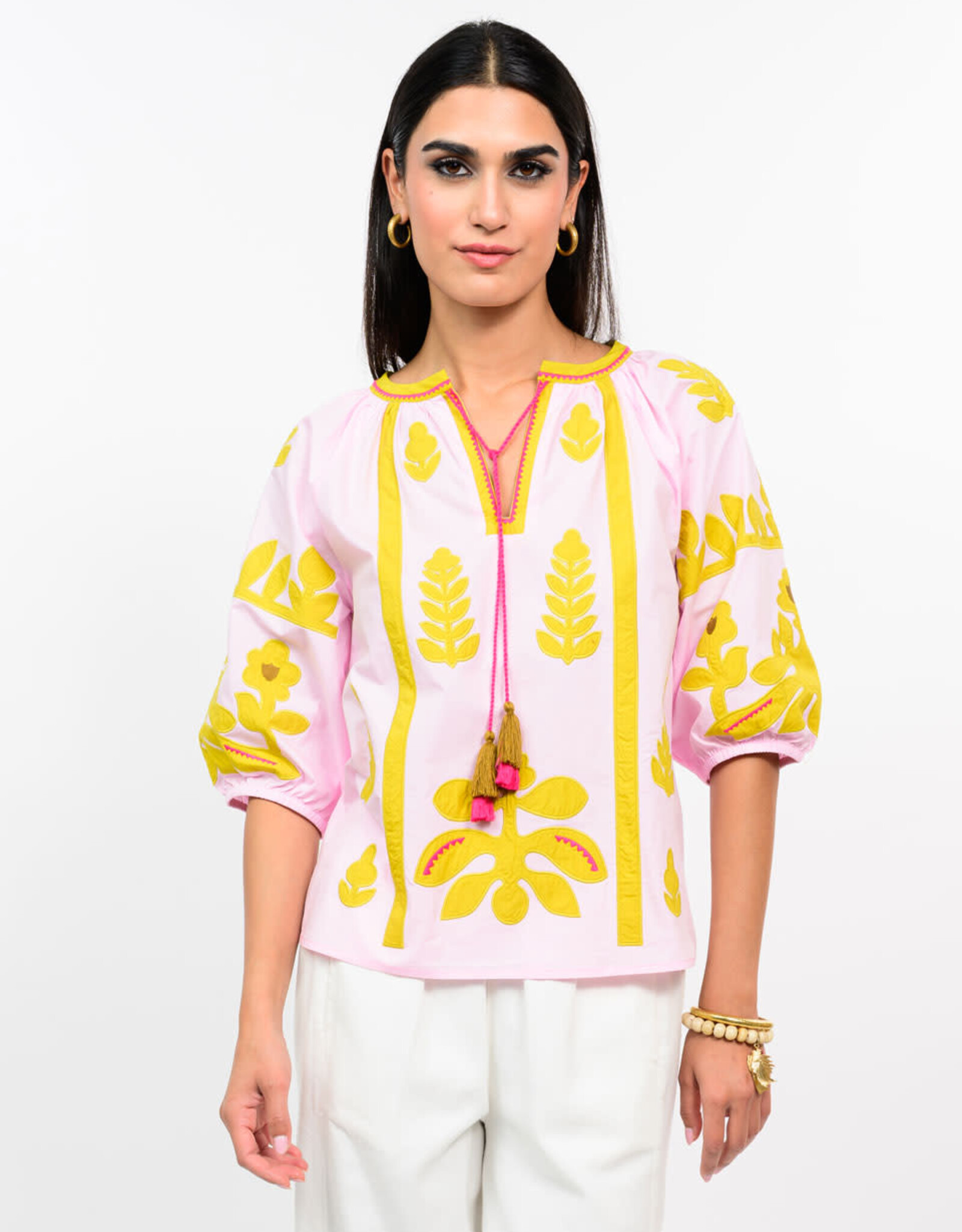 Ivy Jane Ivy Jane Applique Top Pink/Green