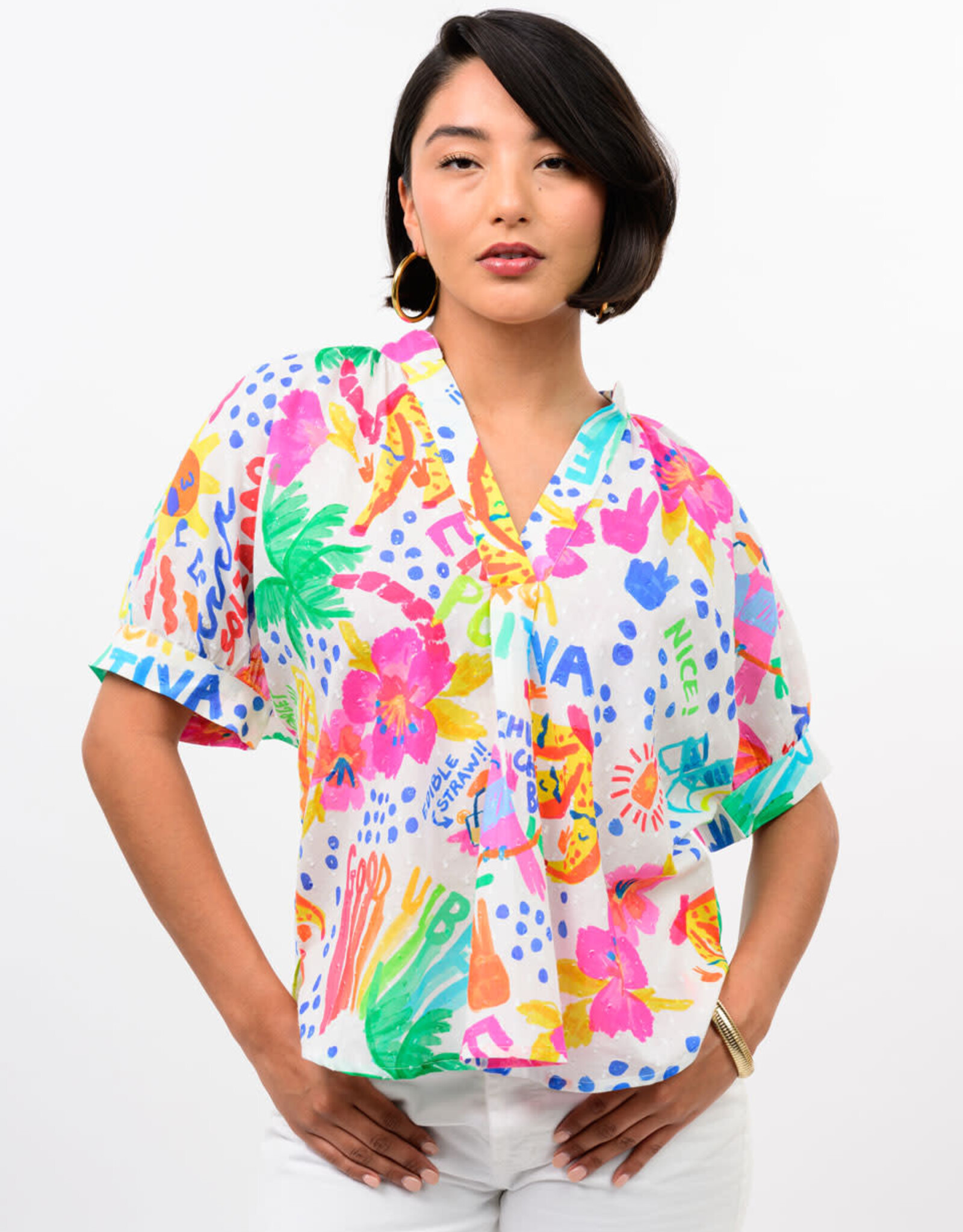 Ivy Jane Ivy Jane Palm Tree Print VNeck