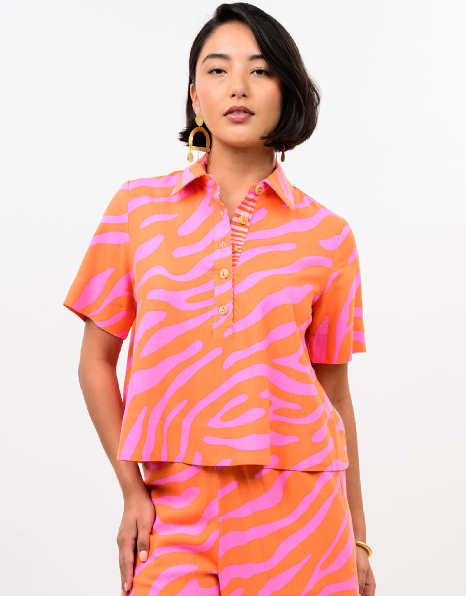 Ivy Jane Ivy Jane Tangerine/Pink Swing Top