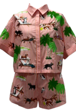 Queen of Sparkles Queen of Sparkles ORANGE STRIPE DOG AT THE BEACH COTTON TOP