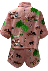 Queen of Sparkles Queen of Sparkles ORANGE STRIPE DOG AT THE BEACH COTTON TOP