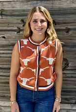 Queen of Sparkles QOS  TEXAS KNIT IN RHINESTONE BUTTON UP KNIT TANK