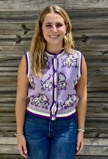 Queen of Sparkles QOS TCU KNIT IN RHINESTONE BUTTON UP KNIT TANK