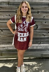 Queen of Sparkles QOS TEXAS A&M FULL SEQUIN MASCOT TEE DRESS
