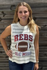 Queen of Sparkles Queen of Sparkles Ole Miss Grey Stripe Sequin Tank