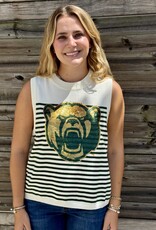 Queen of Sparkles LICENSED BAYLOR MASCOT STRIPED KNIT TANK