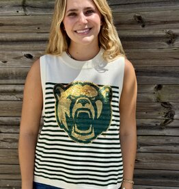 Queen of Sparkles LICENSED BAYLOR MASCOT STRIPED KNIT TANK
