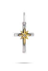 Waxing Poetic estrella del camino cross charm - sterling silver