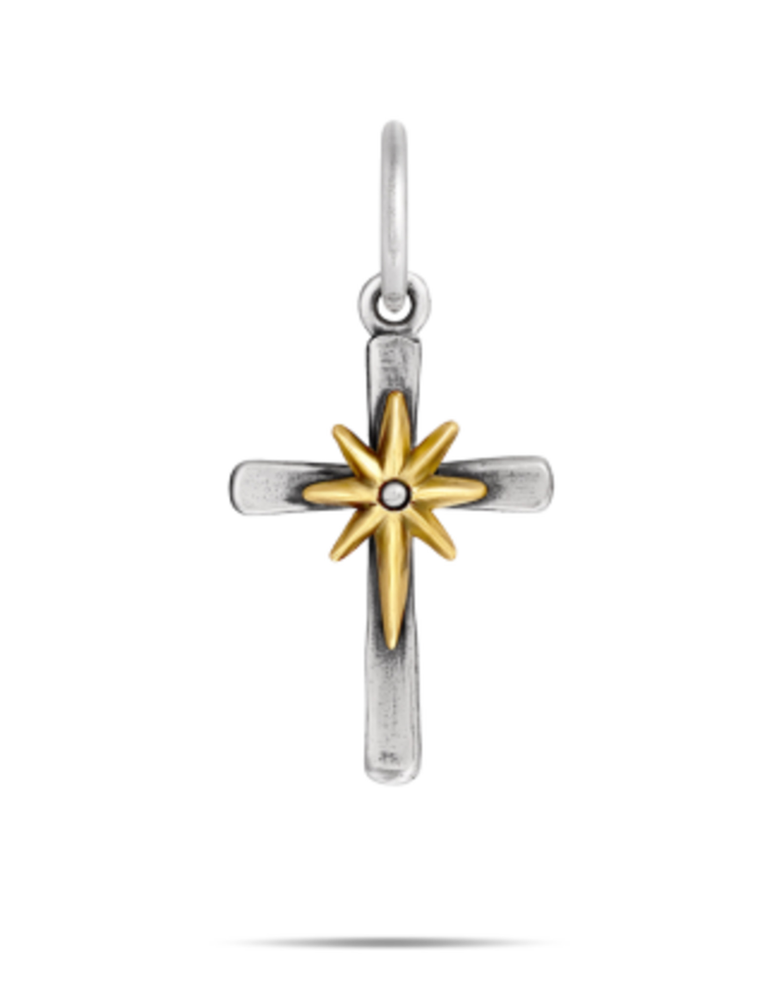 Waxing Poetic estrella del camino cross charm - sterling silver