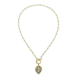 Waxing Poetic Waxing Poetic Kristal Lotus Cross Toggle Necklace