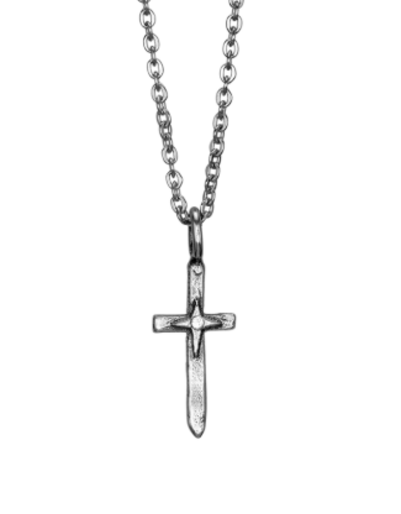 Waxing Poetic Waxing Poetic Peacemaker Cross Necklace Silver