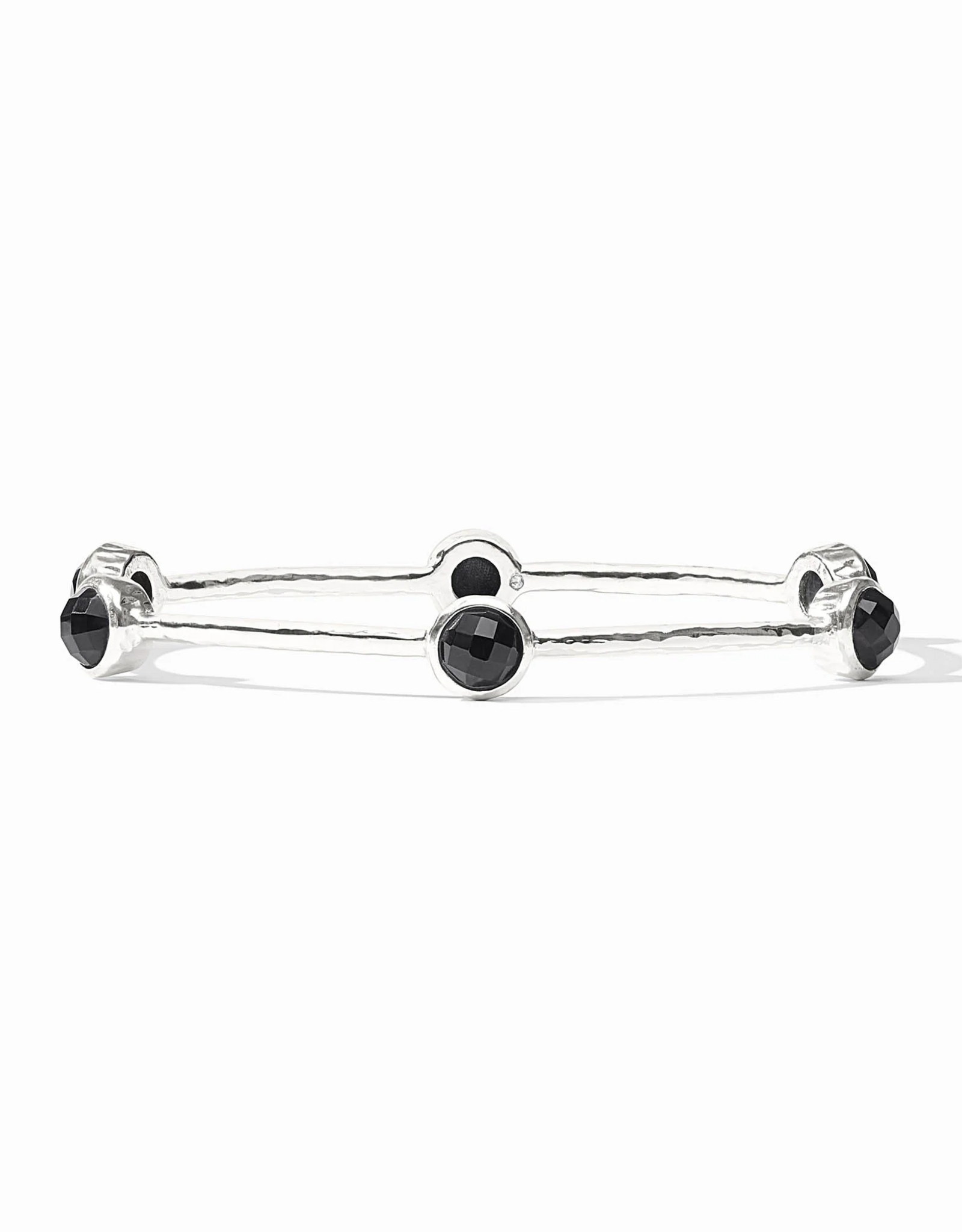 Julie Vos Julie Vos Milano Luxe Bangle Silver Obsidian Blk