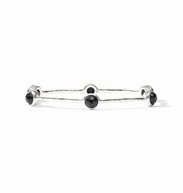 Julie Vos Julie Vos Milano Luxe Bangle Silver Obsidian Blk