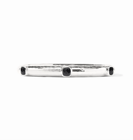 Julie Vos Julie Vos Catalina Hinge Bangle Silver Obsidian Blk