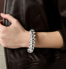 Julie Vos Julie Vos Ravello Statement Hinge Bangle Silver