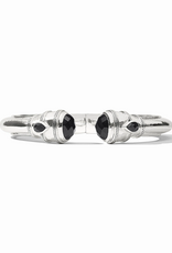 Julie Vos Julie Vos Cannes Demi Cuff Silver Obsidian Blk