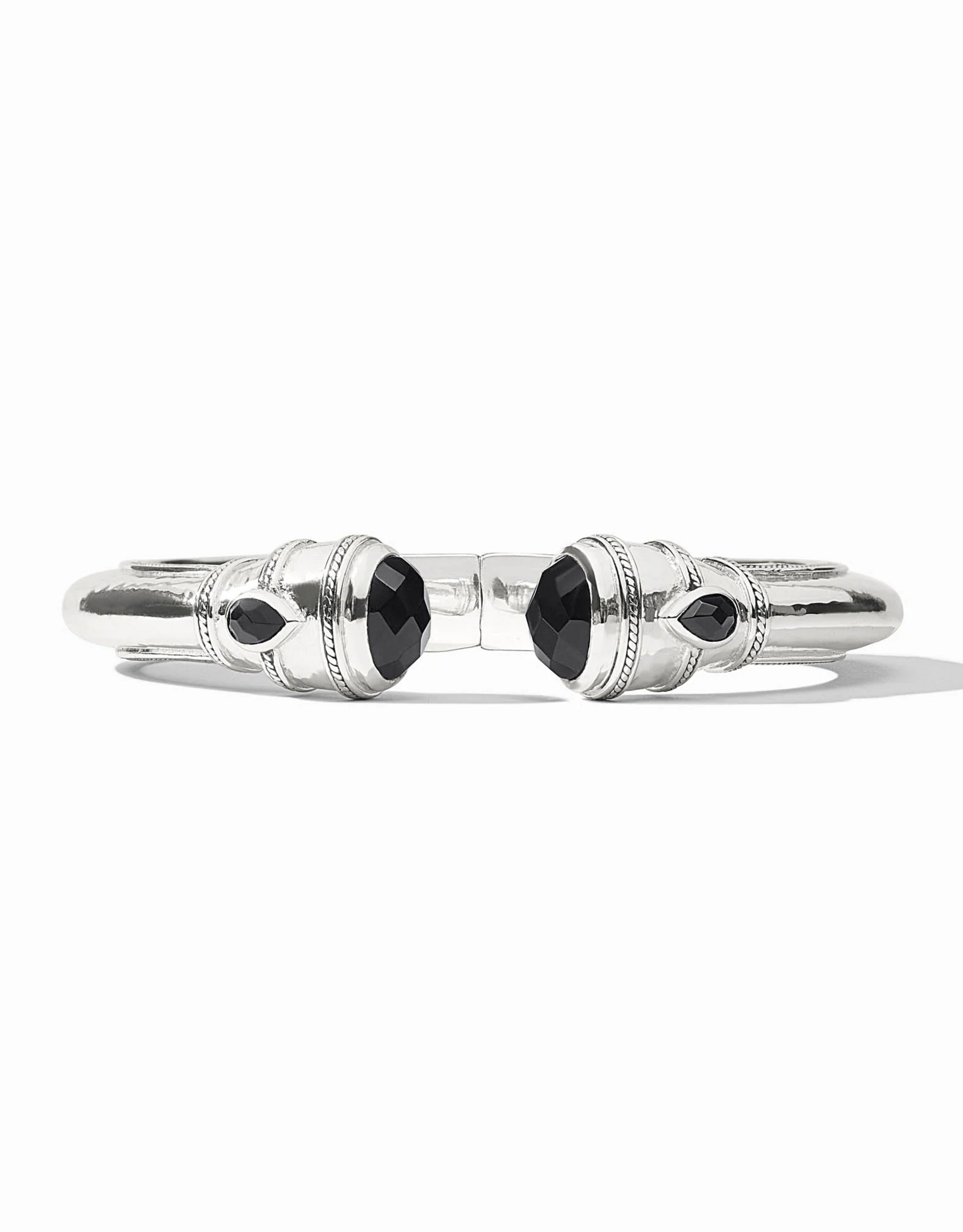 Julie Vos Julie Vos Cannes Demi Cuff Silver Obsidian Blk