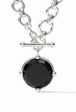 Julie Vos Julie Vos Honeybee Demi Necklace Silver Obsidian Blk