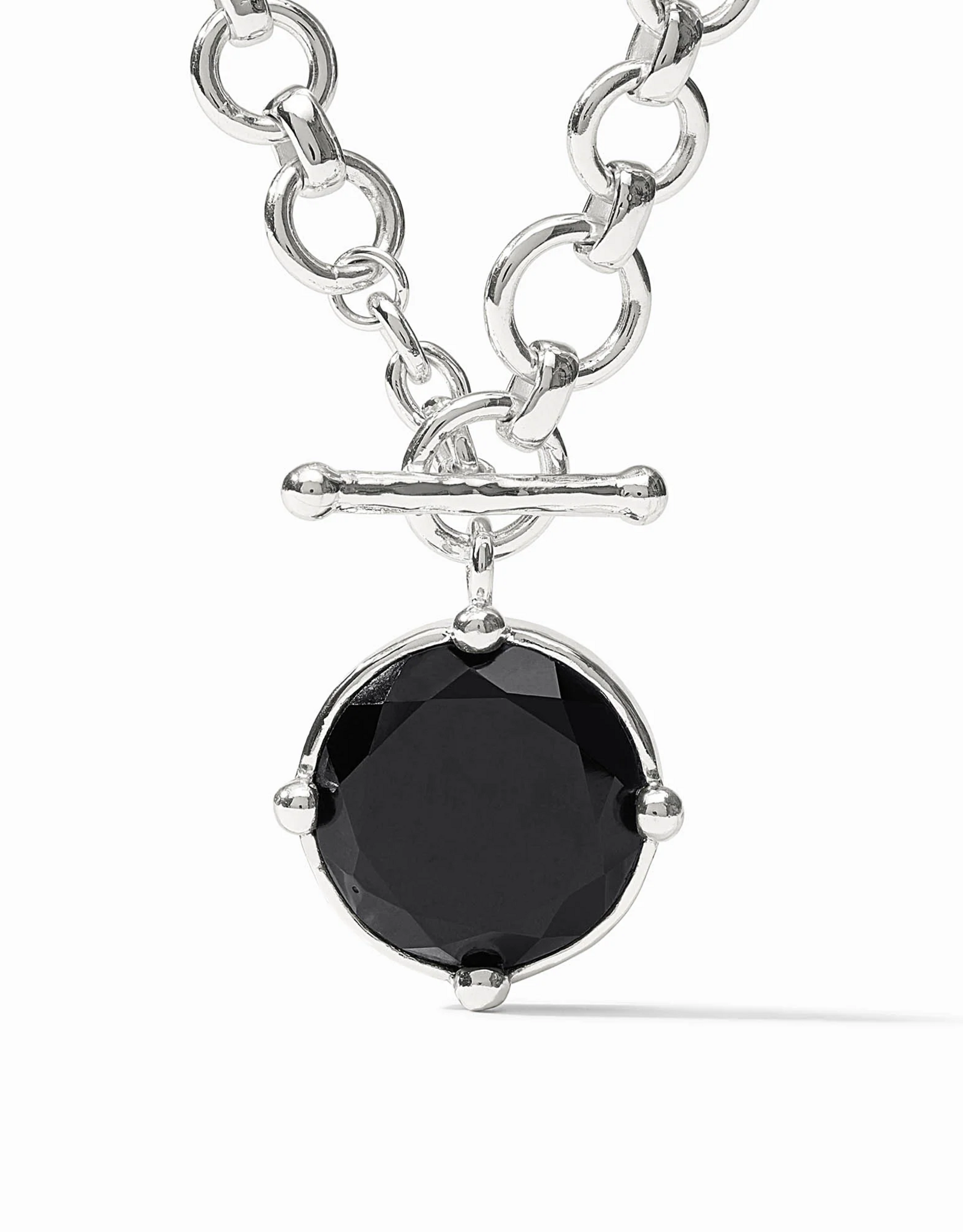 Julie Vos Julie Vos Honeybee Demi Necklace Silver Obsidian Blk